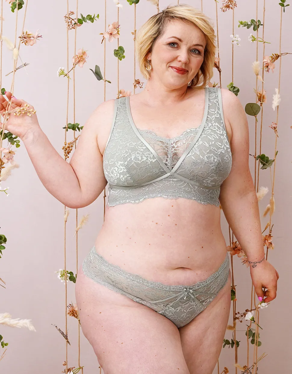 Brazilian-Slip Eliana Satin sagegrey