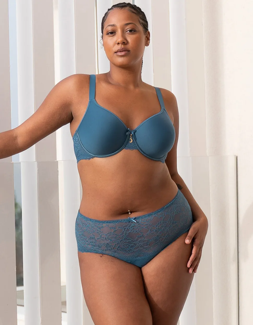 High-Panty Lace Basic teal