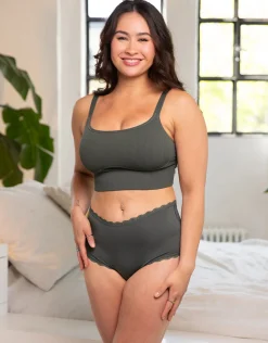 High-Panty-Set 2x Basic olive