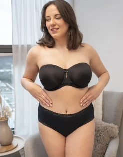 High-Panty-Set 2x Cotton-Lace Basic black