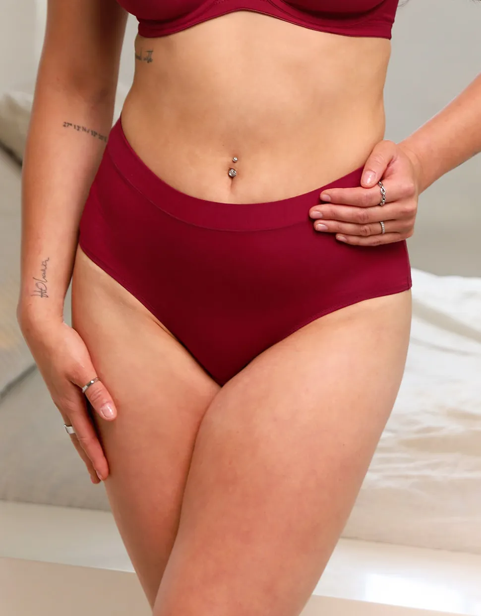 High-Panty-Set 2x Cozy Basic bordeaux