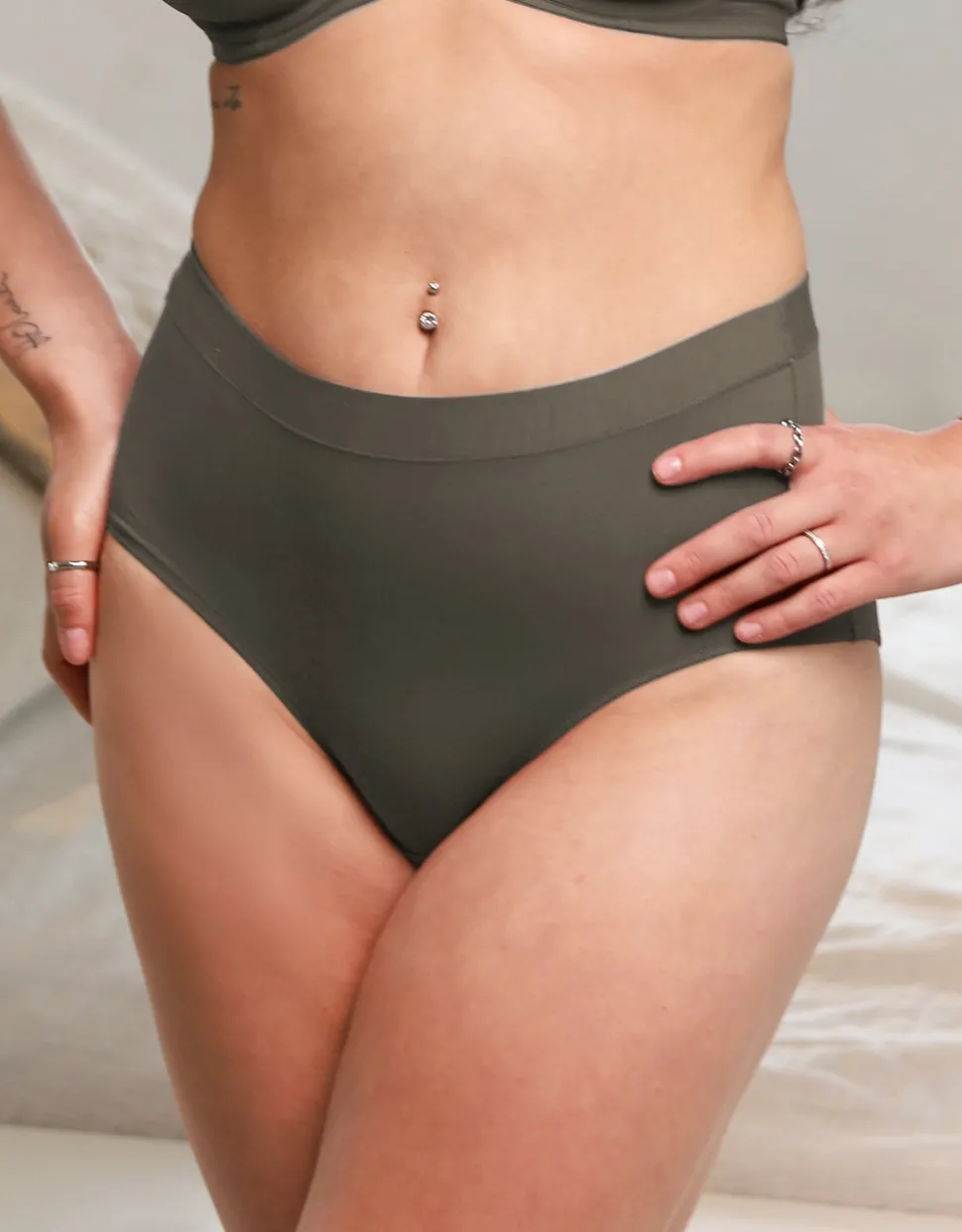 High-Panty-Set 2x Cozy Basic olive