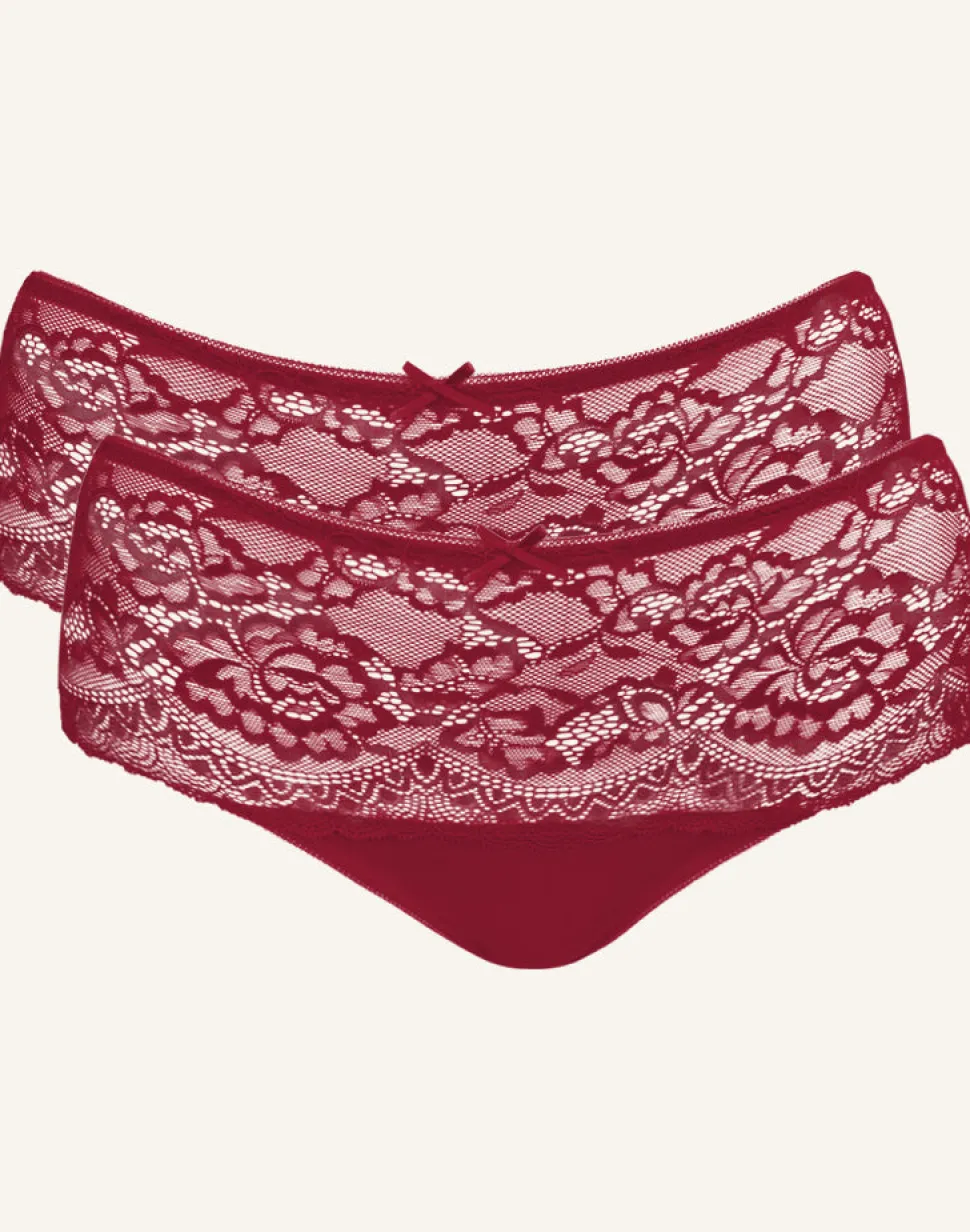 High-Panty-Set 2x Lace Basic bordeaux