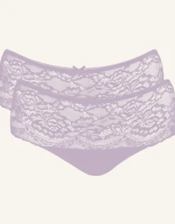 High-Panty-Set 2x Lace Basic violetgrey