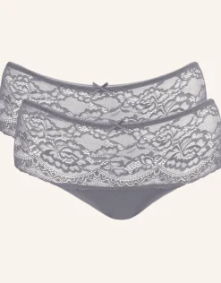 High-Panty-Set 2x Lace Basic grey