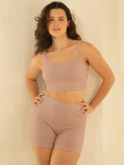 High-Waist-Shorts Freeda taupe