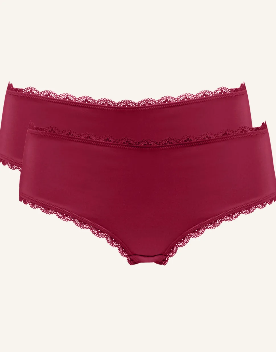 Panty-Set 2x Basic bordeaux