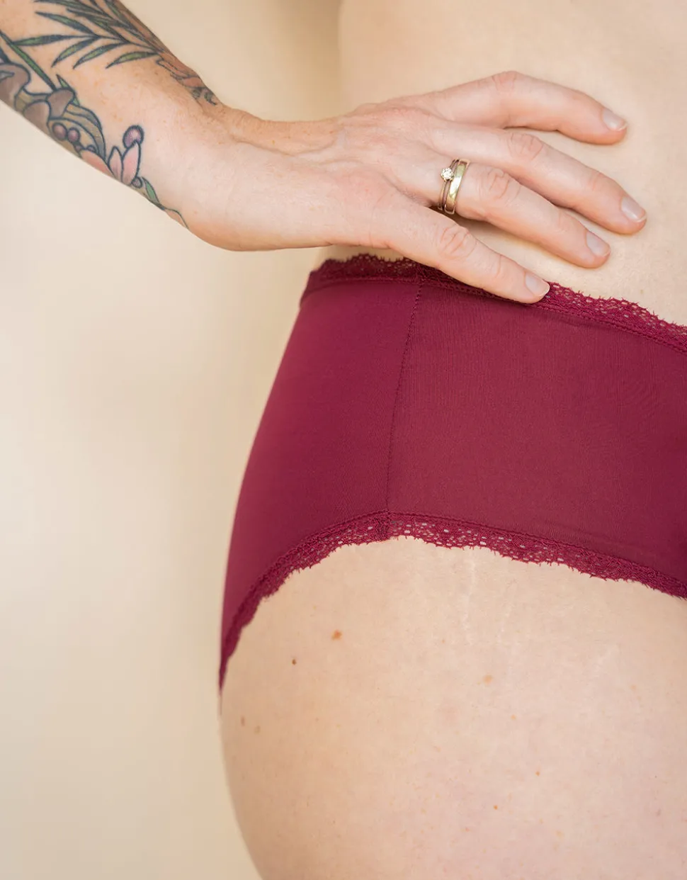 Panty-Set 2x Basic bordeaux