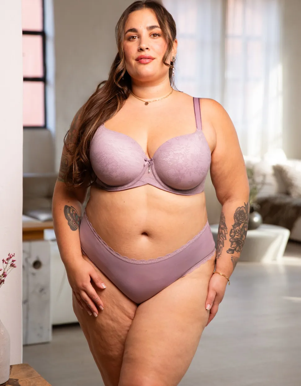 Panty-Set 2x Basic violetgrey