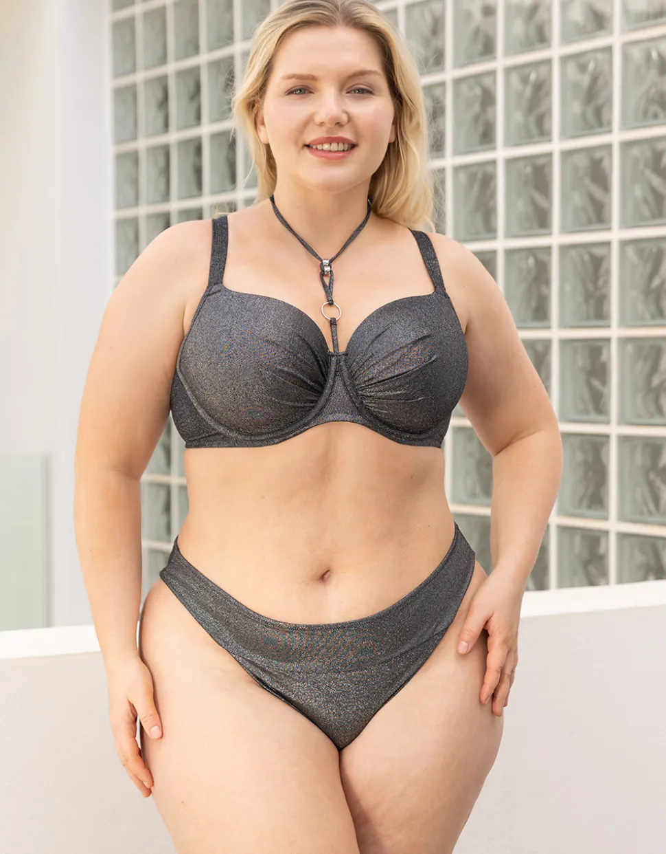 Schalen-Bikini-Top Valencia Glam silver