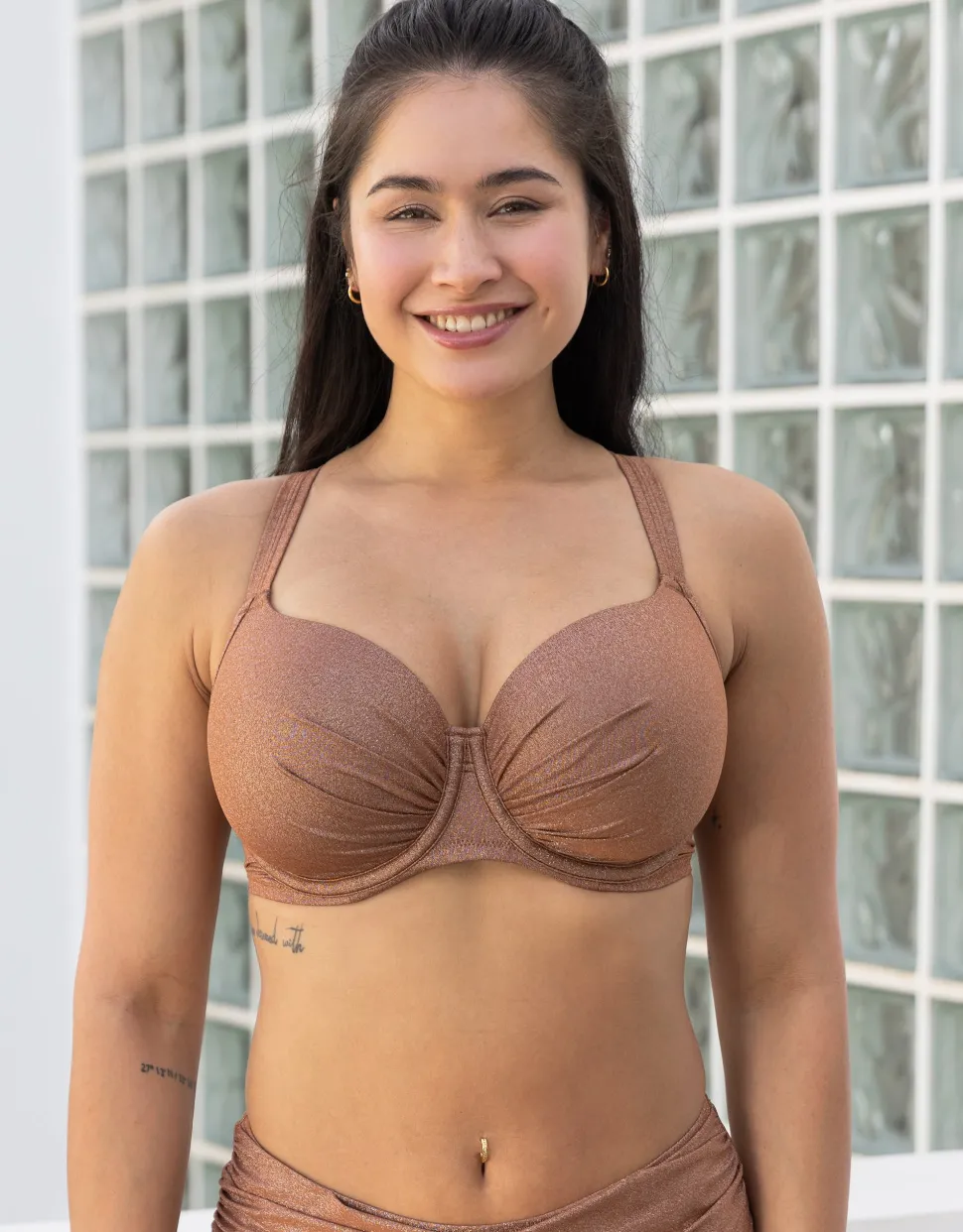 Schalen-Bikini-Top Valencia Glam bronze