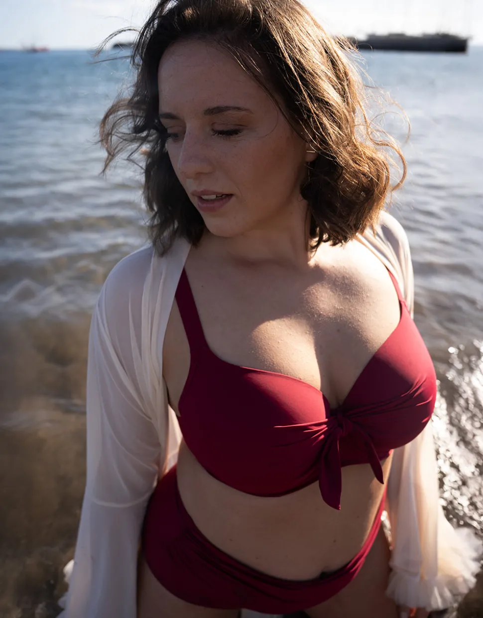 Schalen-Bikini-Top Valencia cherry
