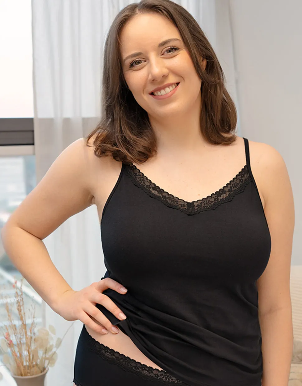 Top-Set 2x Cotton-Lace black
